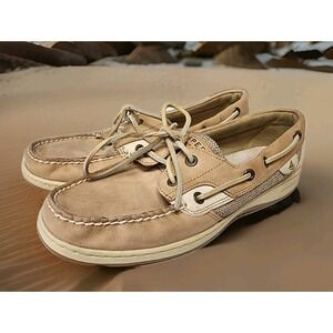 SPERRY WOMEN'S BLUEFISH 2 EYE BOAT SHOE SIZE 9 M ~ LINEN/OAT 9276619 Nice!
